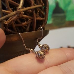 ⬇️ Mixed Metal silver wire wrapped earrings